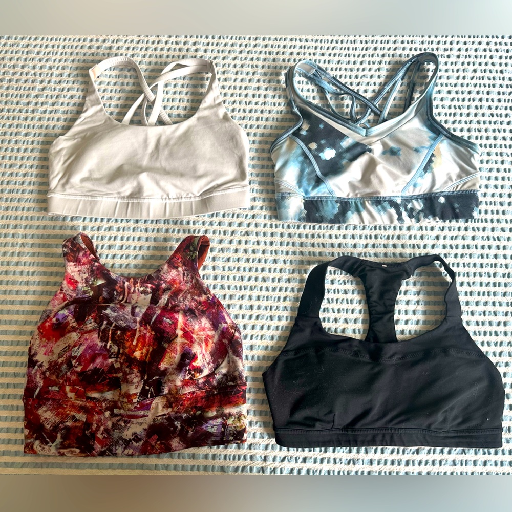 Set of Four Lululemon Bras in Various Colors